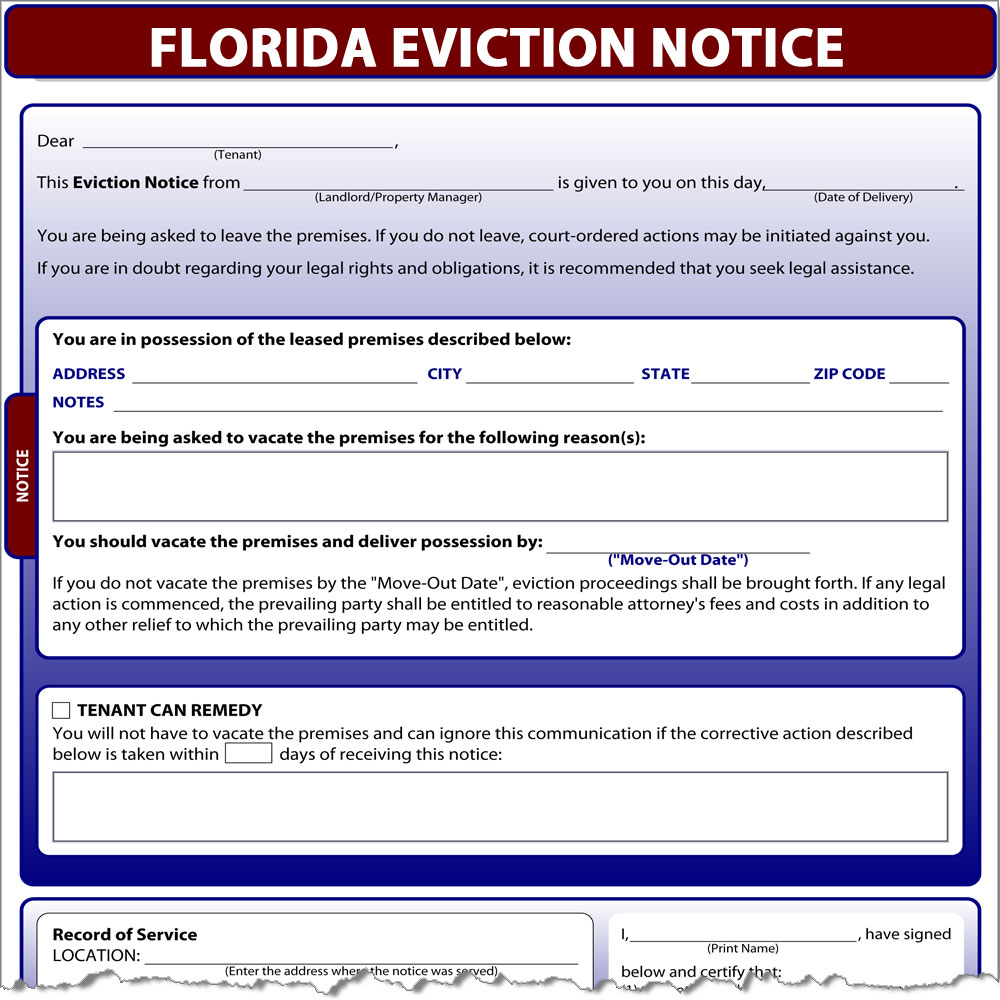 Printable Eviction Notice Florida